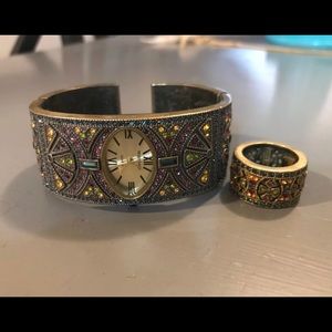Authentic Heidi Daus watch and ring set